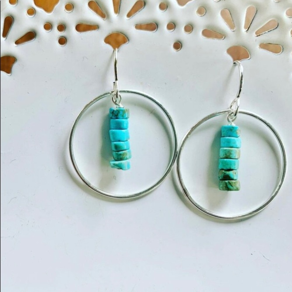 Turquoise Circle Statement Earring